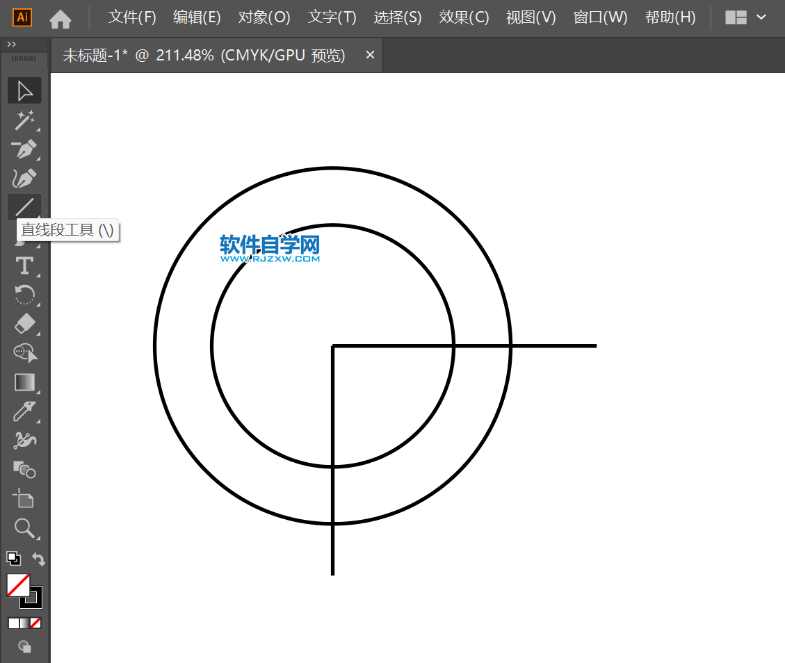 ai怎么画四分之三圆环