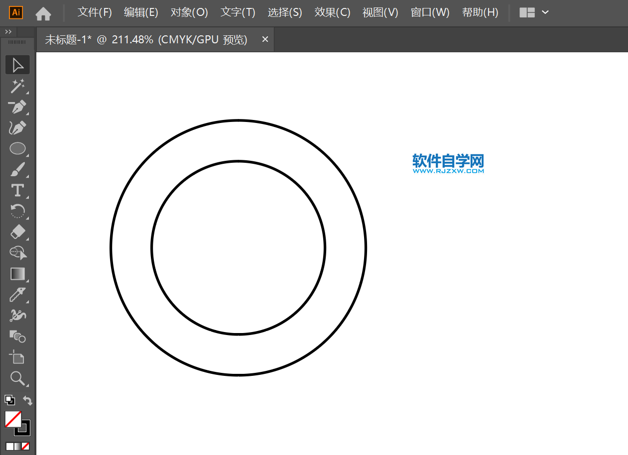 ai怎么画四分之三圆环