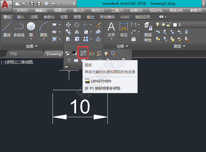 cad直线拉长怎么用