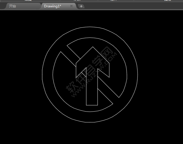 禁止直行交通图标怎么用CAD绘制