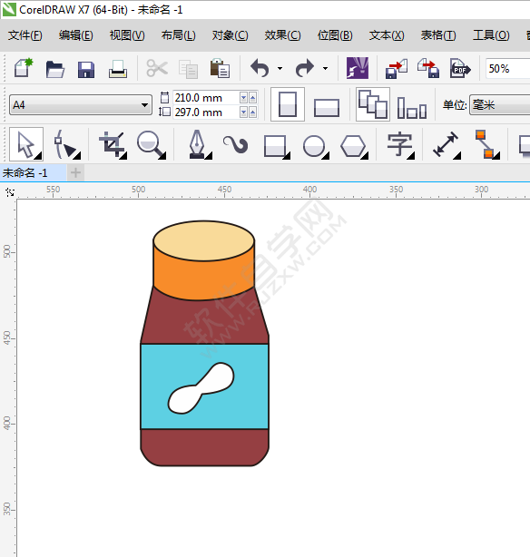 Coreldraw绘制一个调味瓶卡通图
