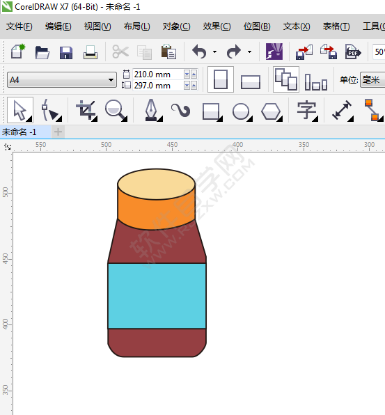 Coreldraw绘制一个调味瓶卡通图