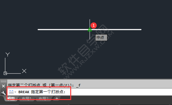cad中一条直线怎么打断