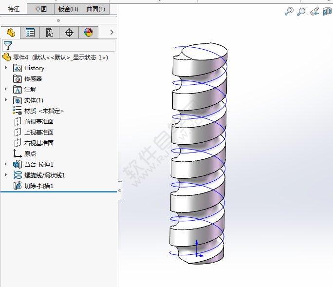 solidworks沿曲线切除的方法