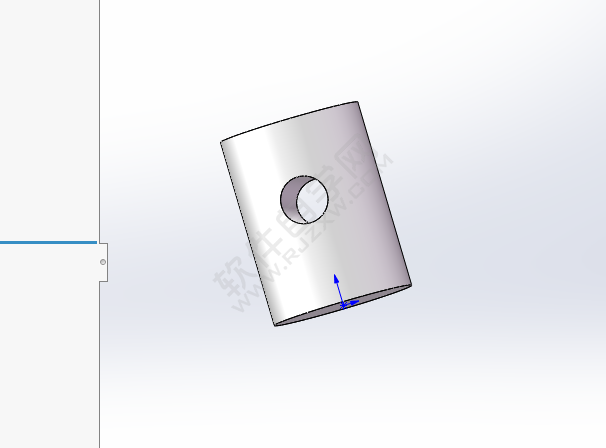 solidwork圆柱上打孔的方法