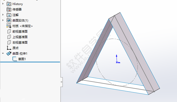 SolidWorks缠绕三角环零件的步骤