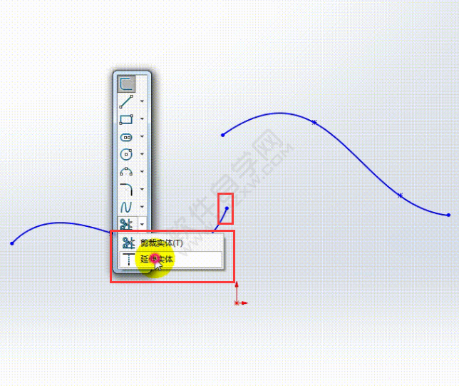 SolidWorks如何把两根样条曲线变成一根