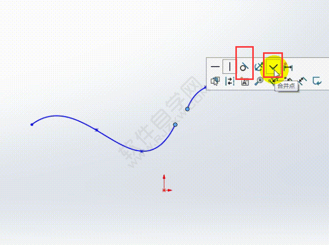 SolidWorks如何把两根样条曲线变成一根