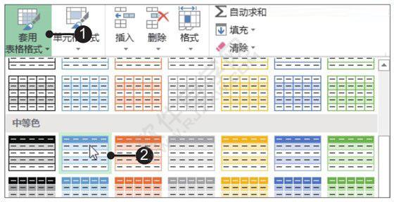 Excel2019套用单元格和表格样式的方法