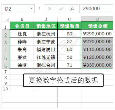 Excel2019设置文本显示格式的方法