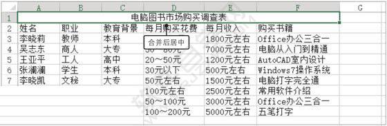 Excel2019合并单元格的方法