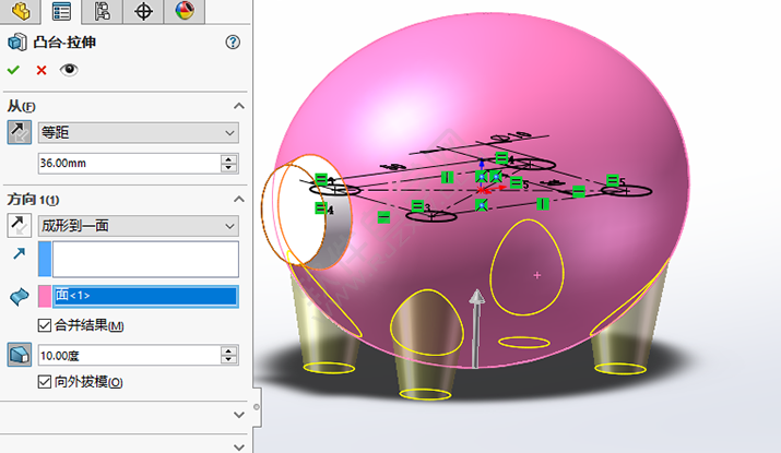 SolidWorks小猪存钱罐的做题步骤