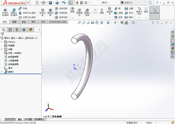 solidworks半个圆环怎么画