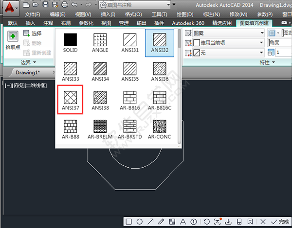 CAD八边形怎么填充图案