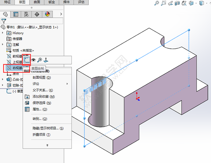 solidworks对称拉伸与镜像做实体