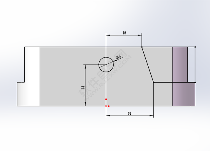 solidworks给零件开半圆糟口的方法