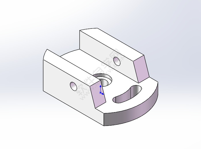 solidworks给零件开半圆糟口的方法