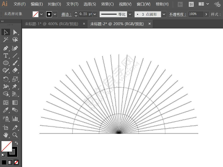 ai怎么制作一把简单的扇子