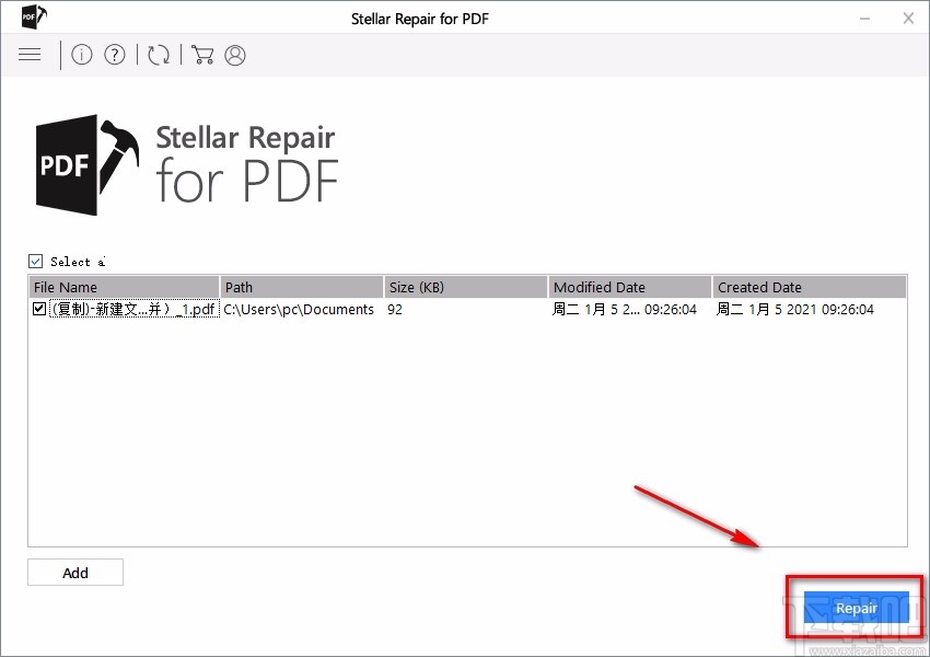 Stellar Toolkit for File Repair修复PDF文件的方法