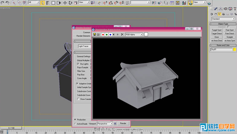 教你用3DSMAX制作游戏场景的小屋进行烘焙贴图