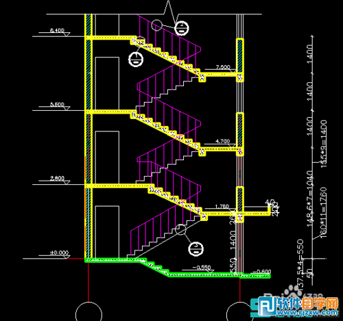 教你怎么用CAD设计楼梯的三维图讲解