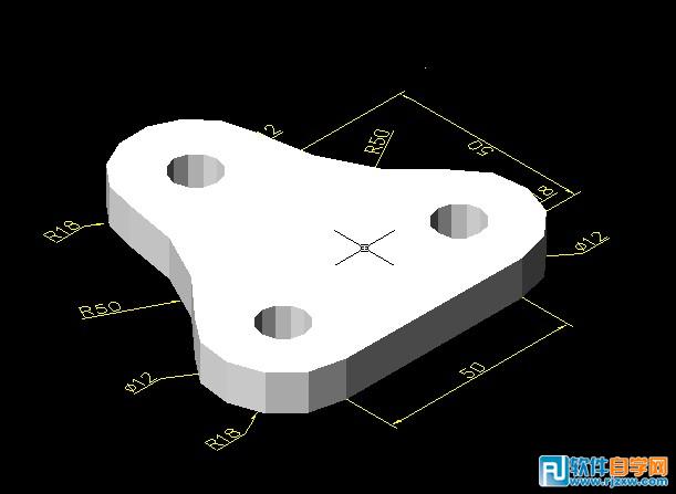 用AUTOCAD绘制机械零件三维立体图