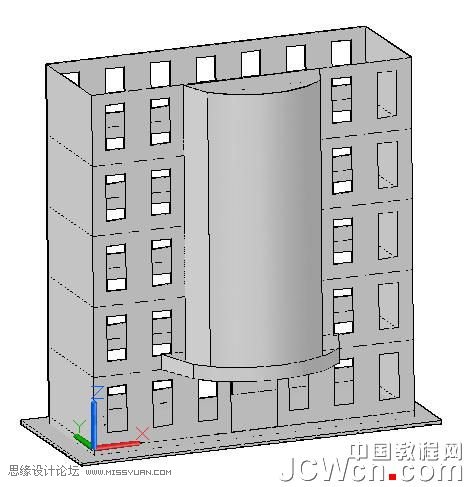 用AutoCAD 2011的曲面命令绘制楼房